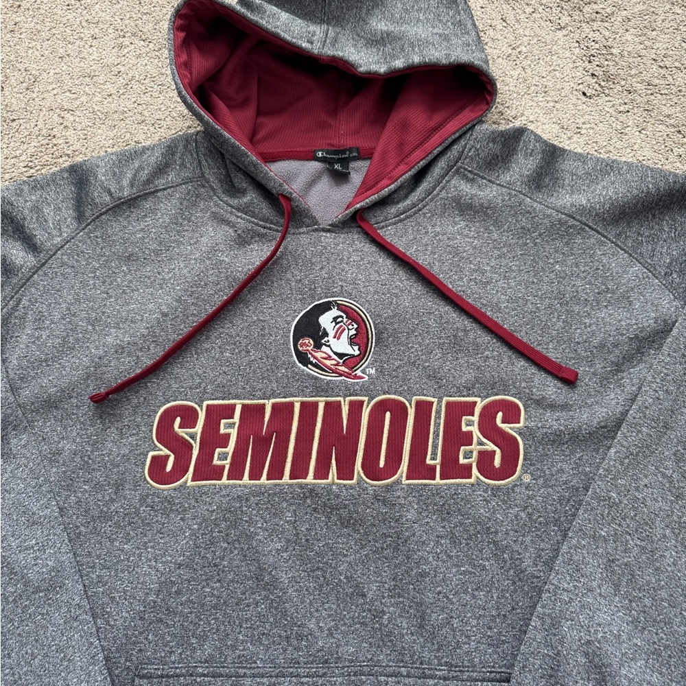 #9 Champion Florida State Seminoles Champion Elite FSU Seminoles Gray Hoodie - Picture 3 of 11